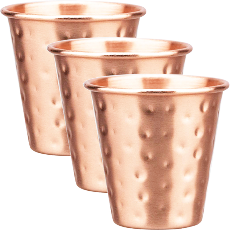 Copper Cocktail Mug - 3 Adet Yeni 60ml %100 Bakır